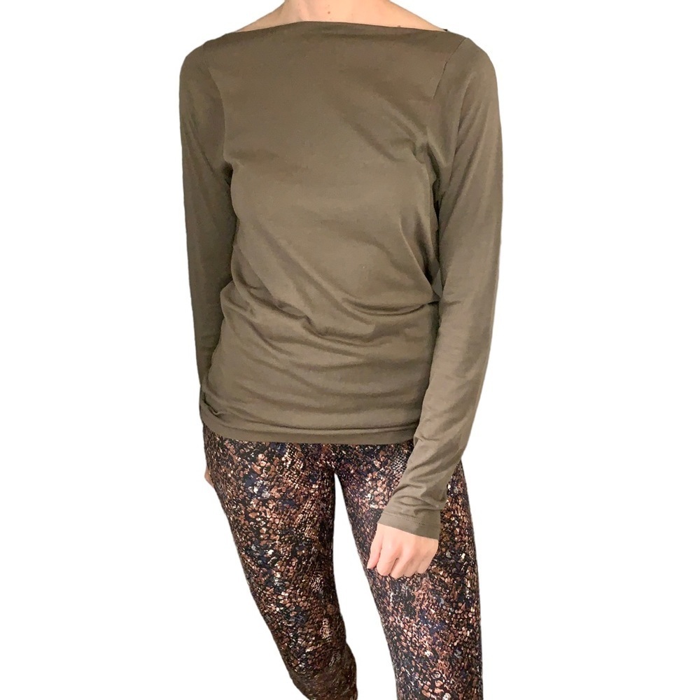 DEMYLEE‎ New York Boat Neck Pima Cotton Long Sleeve Shirt